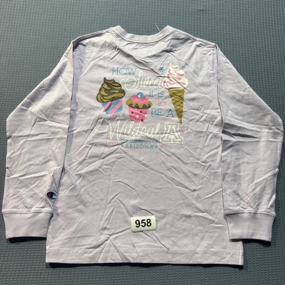Champion Long-Sleeved Ice-Cream Graphic Tee Girls Sz‎ M Pre-Owned Excellent